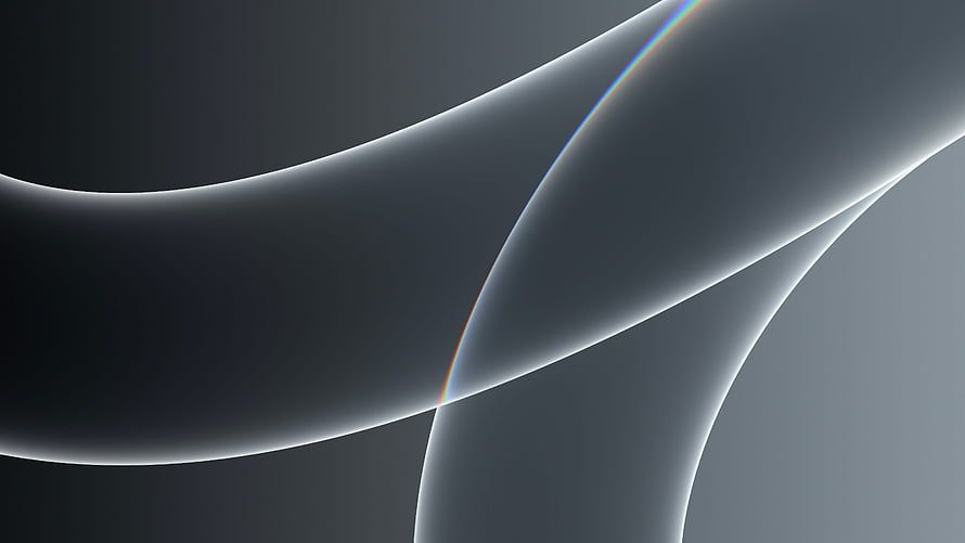 Minimalist Abstract Grey Curves with Subtle Rainbow Light Refraction HD wallpaper