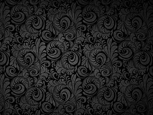 Elegant Black Damask Pattern with Ornate Floral Scrollwork and Vintage Texture HD wallpaper