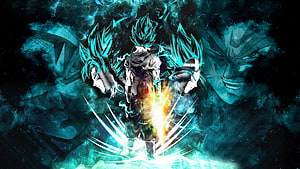 Dragon Ball Super Vegeta Blue Aura Transformation Dark Fantasy Artwork HD wallpaper