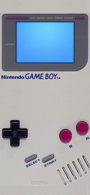 Classic Nintendo Game Boy Handheld Console with Blue Screen and Retro Controls HD phone wallpaper