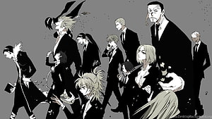 Hunter x Hunter Phantom Troupe Genei Ryodan Members in Black Suits Anime Illustration HD wallpaper