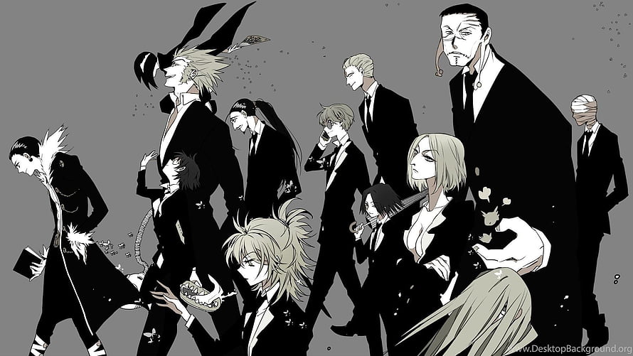 Hunter x Hunter Phantom Troupe Genei Ryodan Members in Black Suits Anime Illustration HD wallpaper