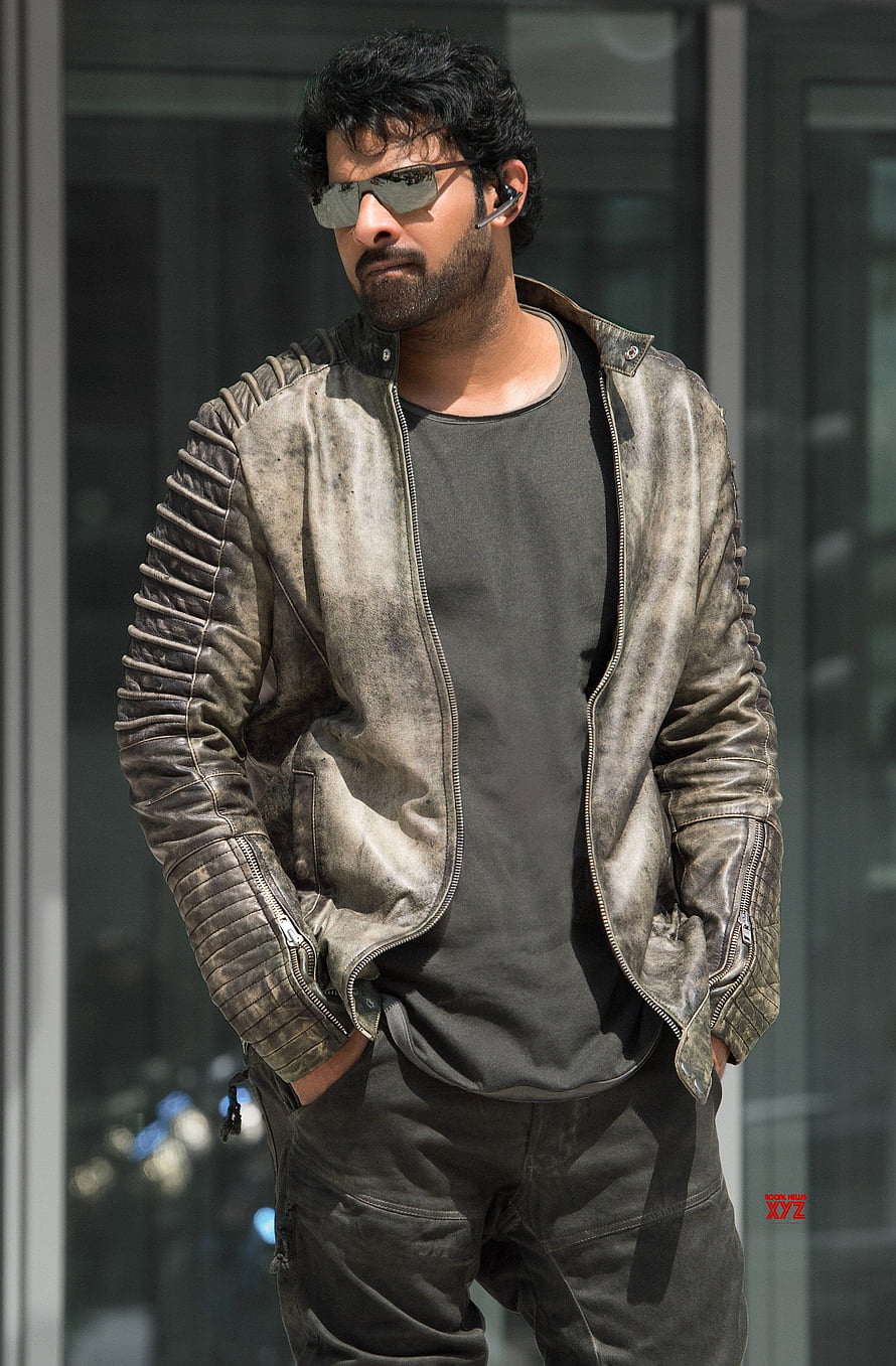 Prabhas in distressed leather jacket and sunglasses from the film Saaho HD phone wallpaper