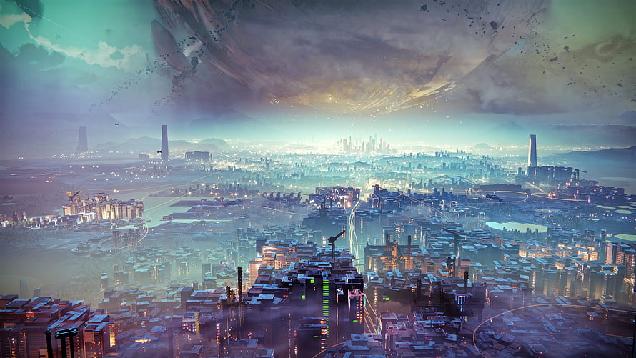 Destiny 2 The Last City Dreaming City Futuristic Metropolis Concept Art HD wallpaper