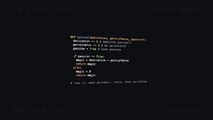 Motivational Python Code Snippet on Dark Background with Inspirational Quotes HD wallpaper