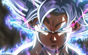 Son Goku Ultra Instinct Aura Close-Up From Dragon Ball Super Anime HD wallpaper