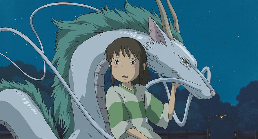 Chihiro and the Dragon Haku in Spirited Away by Studio Ghibli HD wallpaper