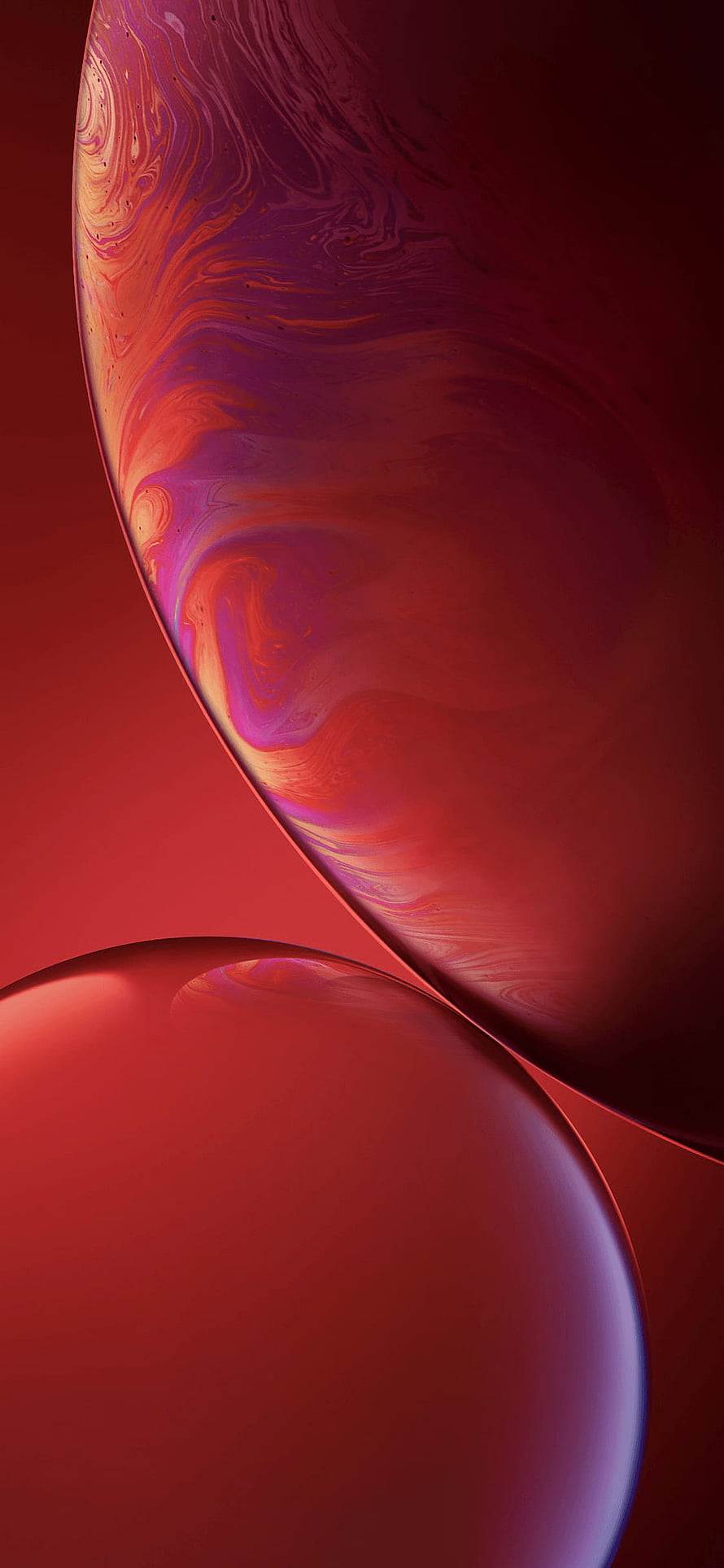 Abstract Red and Purple Swirling Spheres Minimalist 3D Render Wallpaper HD phone wallpaper