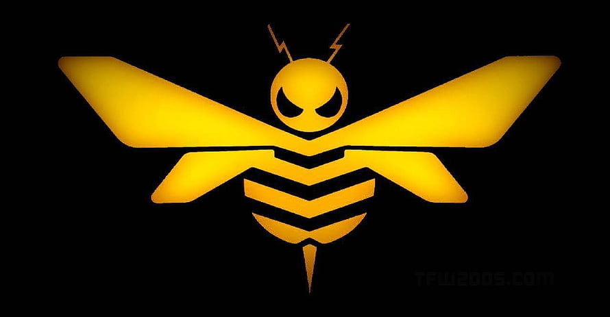 Glowing Bumblebee Insect Emblem on Black Background HD wallpaper