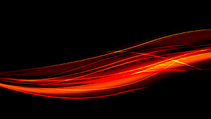 Abstract Red and Orange Light Streaks Flowing Across a Dark Black Background HD wallpaper