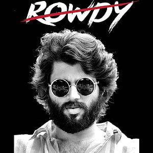Rowdy Movie Poster Featuring Vijay Devarakonda in Round Sunglasses HD phone wallpaper