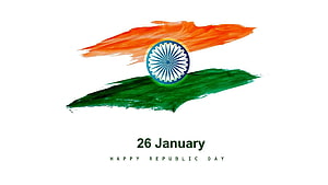 Paintbrush Indian Flag with Ashoka Chakra for Republic Day Celebration HD wallpaper