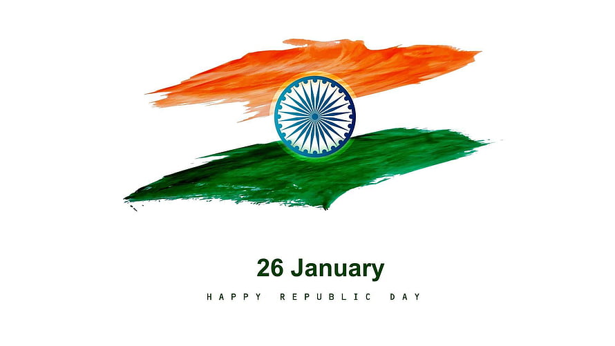 Paintbrush Indian Flag with Ashoka Chakra for Republic Day Celebration HD wallpaper