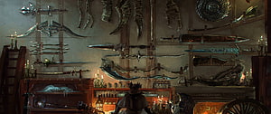 Bloodborne Blacksmith Workshop Interior With Wall-Mounted Weapons and Candles HD wallpaper