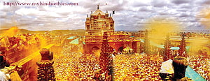 Khandoba Temple at Jejuri During Grand Festival with Massive Devotee Gathering HD wallpaper