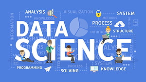 Data Science Concept Illustration with Programming and Analysis Elements HD wallpaper