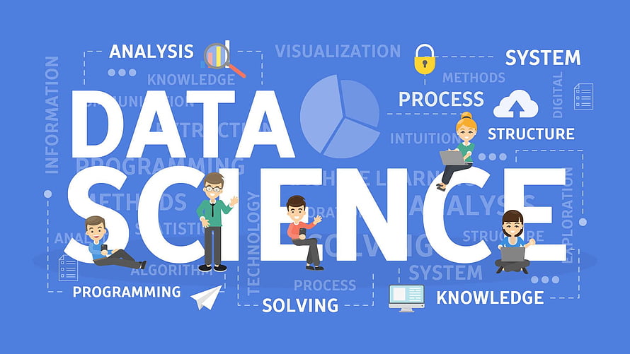 Data Science Concept Illustration with Programming and Analysis Elements HD wallpaper
