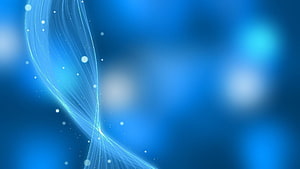 Elegant Blue Abstract Light Streaks with Soft Bokeh and Floating Particles HD wallpaper