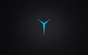 Lenovo IdeaPad Gaming Blue Trident Logo on Dark Textured Background HD wallpaper