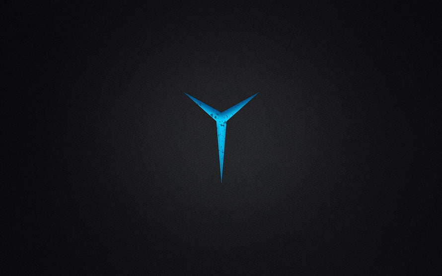 Lenovo IdeaPad Gaming Blue Trident Logo on Dark Textured Background HD wallpaper