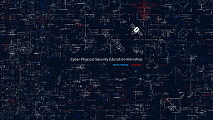 Cyber-Physical Security Education Workshop Poster with Technical Schematic Background HD wallpaper