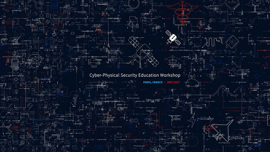 Cyber-Physical Security Education Workshop Poster with Technical Schematic Background HD wallpaper