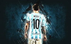 Lionel Messi Argentina National Team Jersey Number 10 Dramatic Back View HD wallpaper