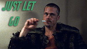 Brad Pitt as Tyler Durden in Fight Club Smoking a Cigarette HD wallpaper