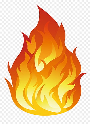 Vibrant Cartoon Fire Flame Icon with Transparent Background HD phone wallpaper