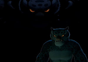 Tai Lung the Snow Leopard from Kung Fu Panda in a Dark Confrontation Scene HD wallpaper