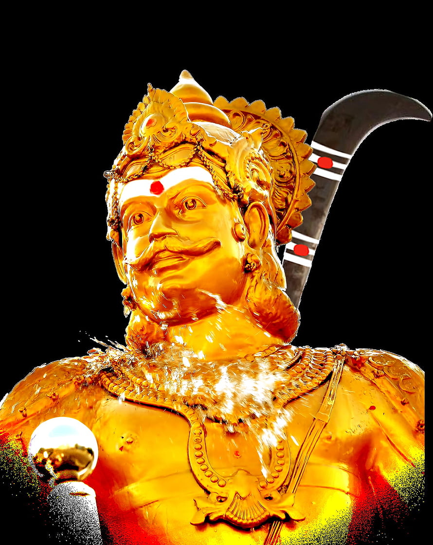 Golden Mutharaiyar Deity Statue with Water Ablution and Traditional Crown HD phone wallpaper