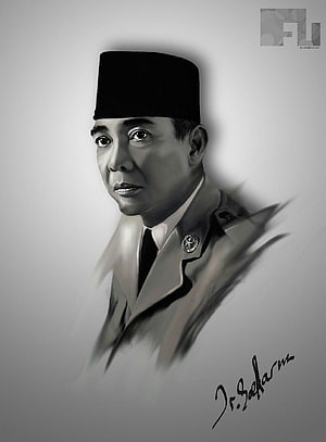 Digital Portrait of Ir. Soekarno in Traditional Headwear and Formal Suit HD phone wallpaper