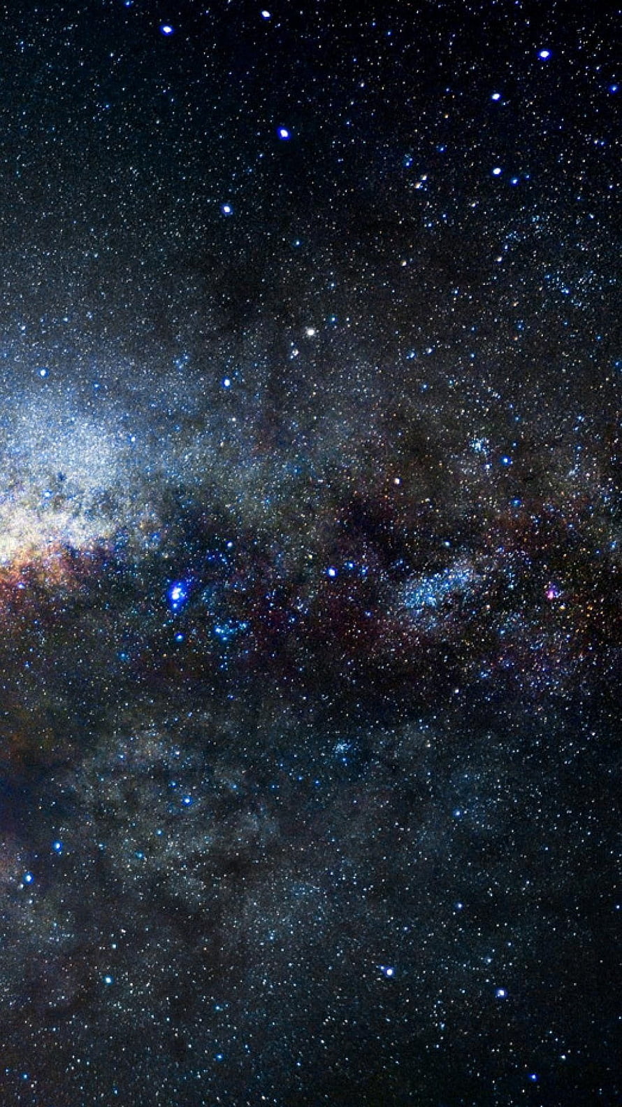 Milky Way Galaxy Core with Dense Star Fields and Dark Dust Lanes in Deep Space HD phone wallpaper