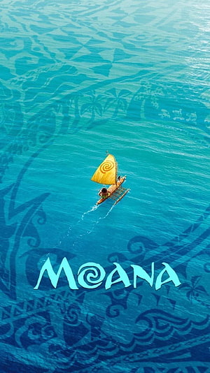 Moana Outrigger Canoe Sailing Across Turquoise Ocean Waves HD phone wallpaper