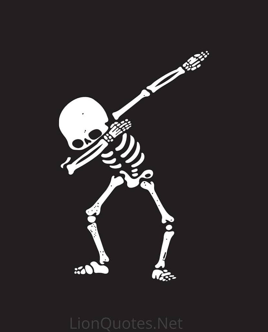 Funny Dancing Skeleton Illustration on Black Background HD phone wallpaper