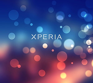 Sony Xperia Bokeh Light Wallpaper with Blue and Red Gradient Background HD wallpaper