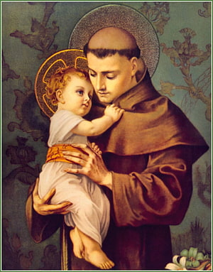 St. Anthony of Padua Holding the Christ Child in Renaissance Religious Painting HD phone wallpaper
