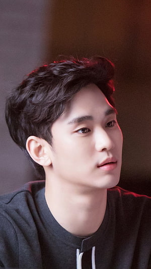 Kim Soo Hyun Portrait With Dramatic Red Rim Lighting And Dark Background HD phone wallpaper