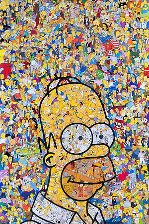The Simpsons Mosaic Portrait by Mr Garcin Featuring Homer Simpson HD phone wallpaper
