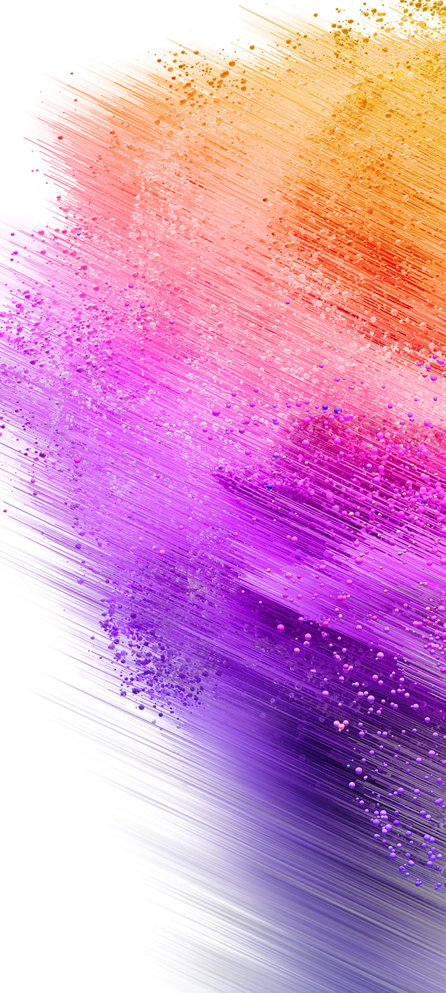 Vibrant Diagonal Color Gradient with Particle Splatter and Streaked Brush Texture HD phone wallpaper