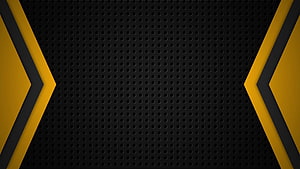 Black Perforated Metal Background with Orange Chevron Accents HD wallpaper