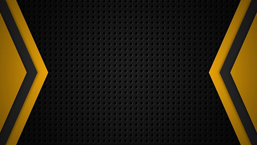 Black Perforated Metal Background with Orange Chevron Accents HD wallpaper