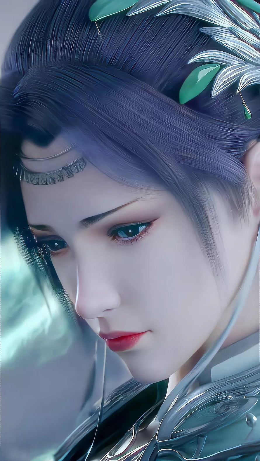 Yun Yun from Fights Break Sphere in a Close-Up 3D Render with Intricate Hair Ornaments HD phone wallpaper