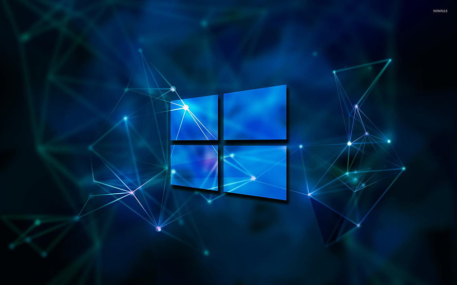 Windows 10 Pro Desktop Background with Blue Network Constellation Design HD wallpaper