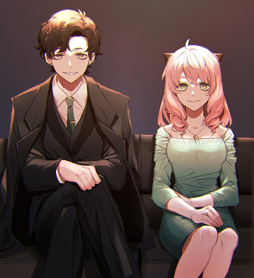 Damian Desmond and Anya Forger from Spy x Family Sitting Together in Formal Attire HD phone wallpaper