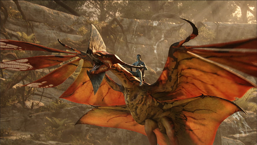 Rider Soaring on Great Leonopteryx in Avatar The Way of Water HD wallpaper