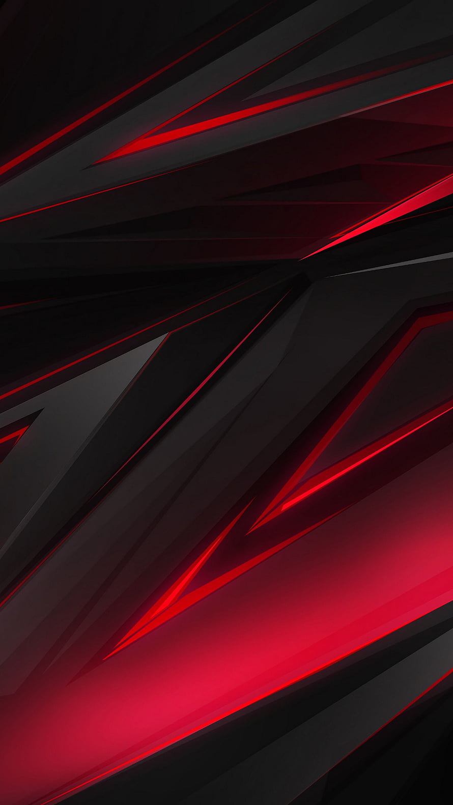 Abstract Geometric Red and Black Diagonal Lines with Sharp Angular Facets HD phone wallpaper