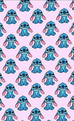 Cute Stitch Pattern Wallpaper with Pink Background HD phone wallpaper