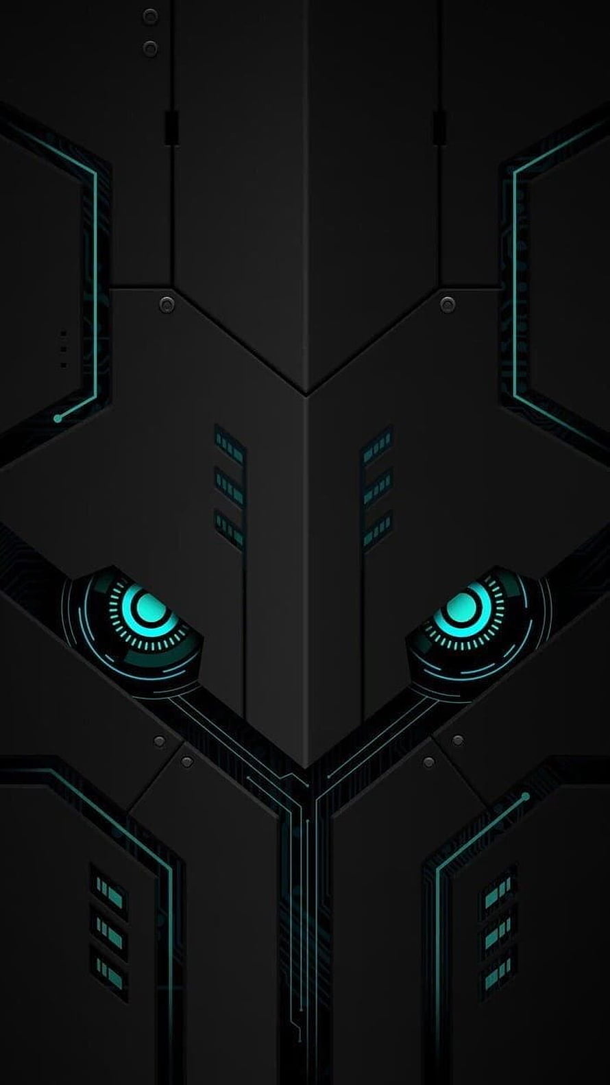 Black Shark 3 Gaming Phone Front Face with Cyan LED Accents and Symmetrical Circuit Design HD phone wallpaper