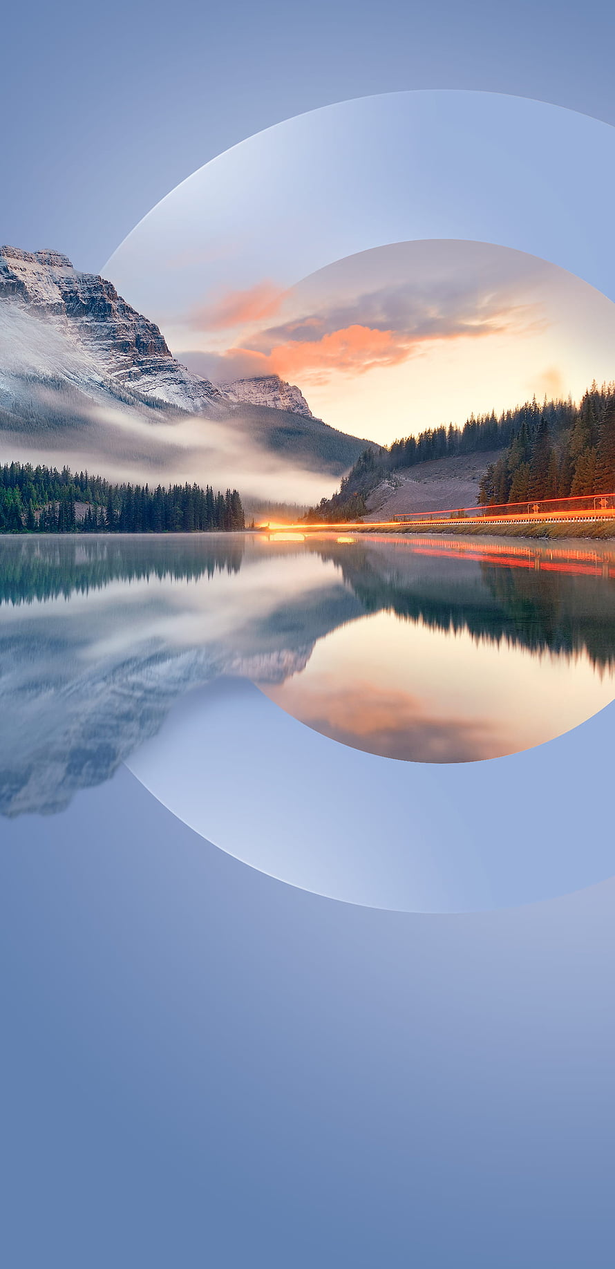 Huawei Mate 40 Pro Plus Lock Screen with Serene Mountain Lake Sunset Reflection HD phone wallpaper